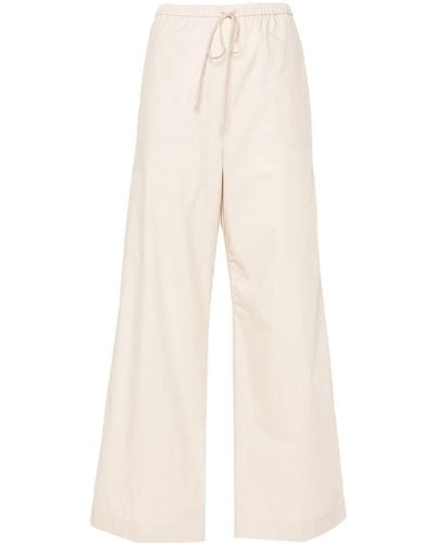 Totême Straight-leg Drawstring Cotton Trousers - Natural