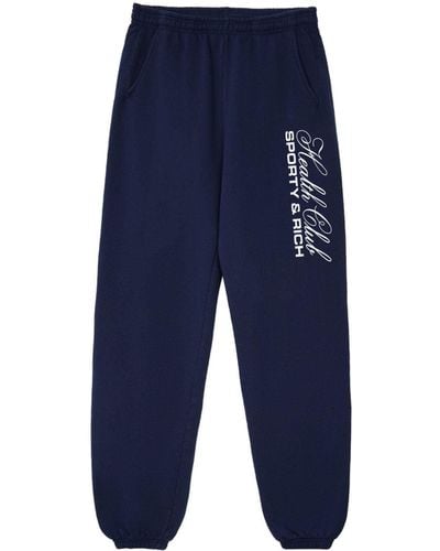 Sporty & Rich Made In Usa Cotton Track Trousers - Blue