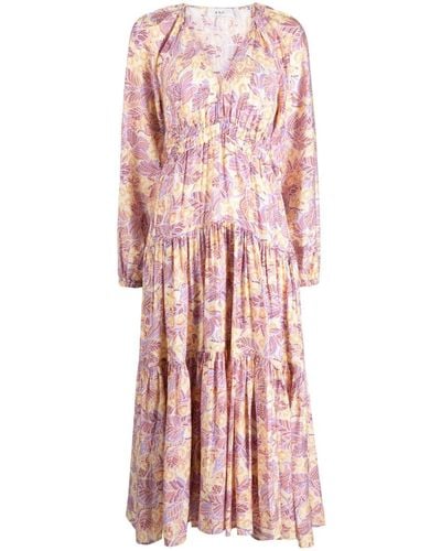 A.L.C. Iman Floral-print Ruffled Dress - Pink