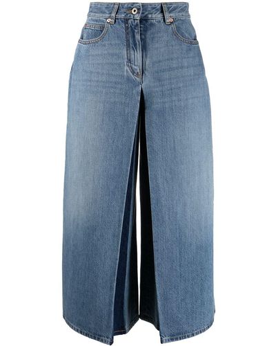 Valentino Jupe-culotte en jean à taille haute - Bleu