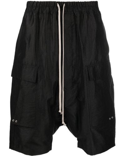 Rick Owens Cargo Pods Drop-crotch Shorts - Black