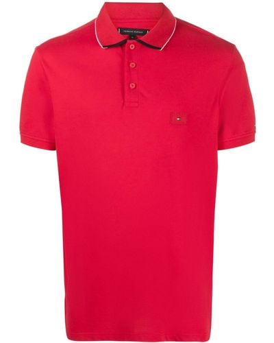 Tommy Hilfiger Poloshirt mit Logo-Patch - Rot