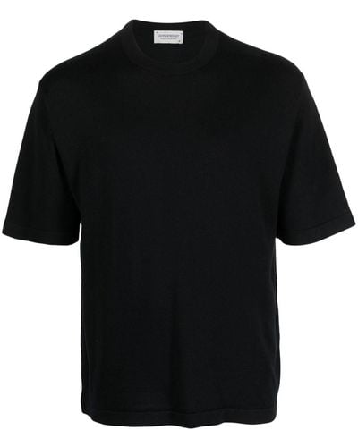 John Smedley Katoenen T-shirt - Zwart