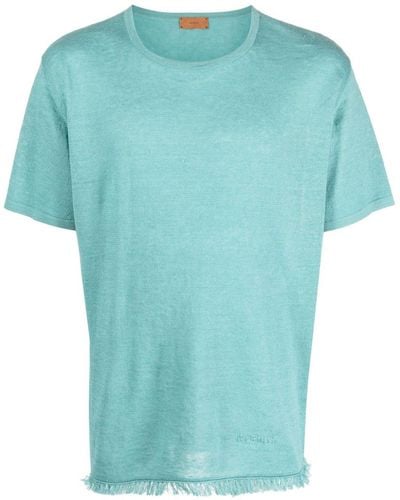 Alanui T-shirt léger en lin - Bleu