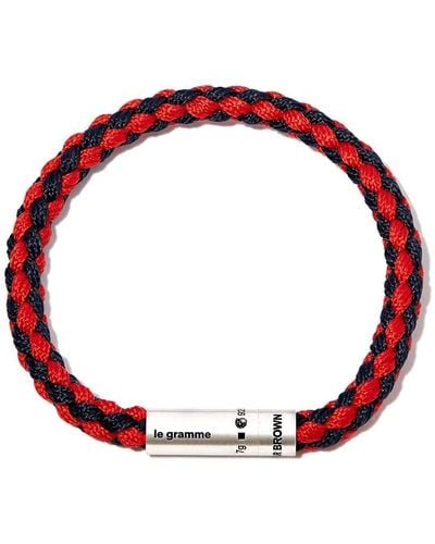 Le Gramme X Orlebar Brown bracelet à design tressé - Rouge