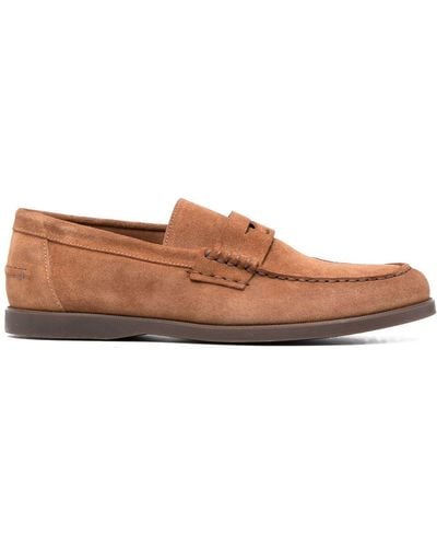 Doucal's Suede Penny-slot Loafers - Brown