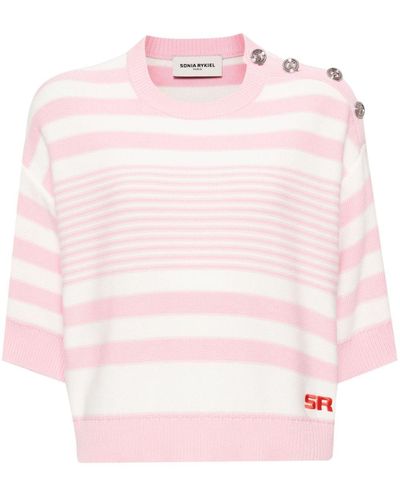 Sonia Rykiel Striped Cotton Top - Pink