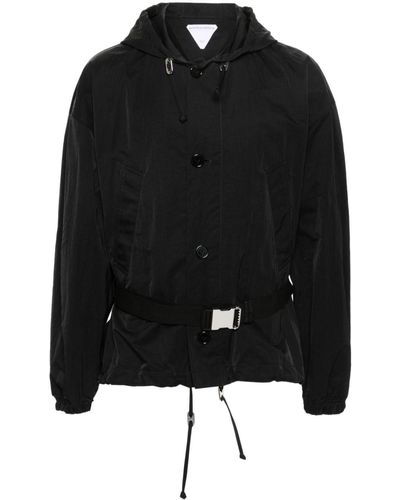 Bottega Veneta Button-up Hooded Jacket - Black