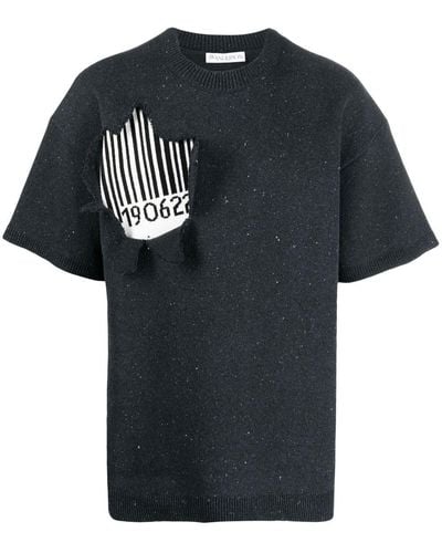 JW Anderson Barcode-motif Crew-neck T-shirt - Black