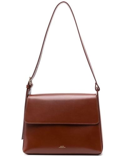 A.P.C. Virginie Leather Shoulder Bag - Brown