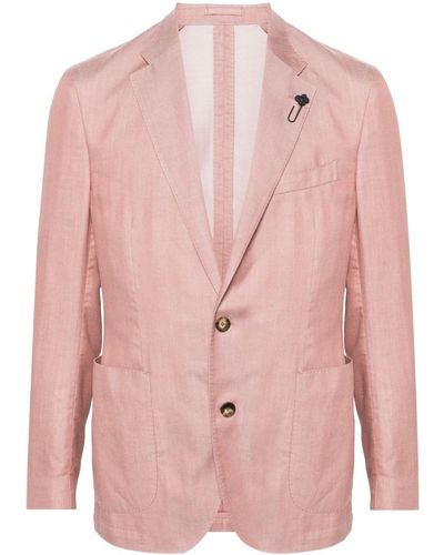 Lardini Single-breasted Twill Blazer - Pink