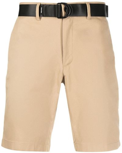 Calvin Klein Slim-fit Twill Shorts - Natural