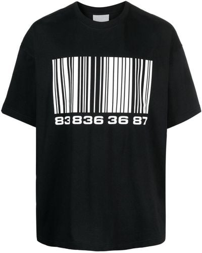 VTMNTS Barcode-print Cotton T-shirt - Black