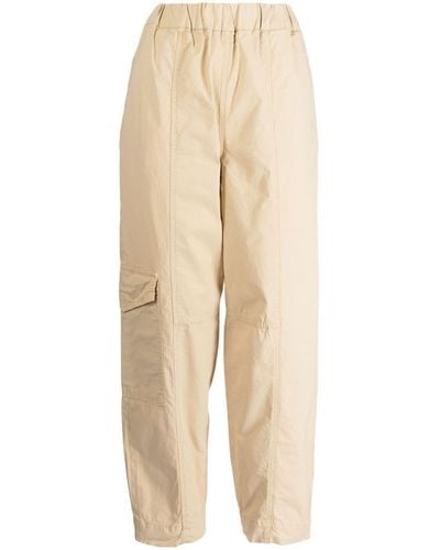 Ganni Straight-Leg Organic Cotton Pants - Natural