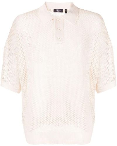 FIVE CM Open-knit Polo Shirt - White