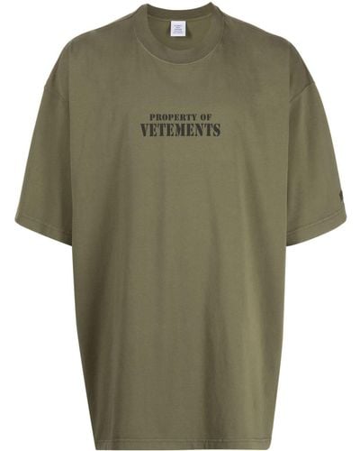 Vetements Property Of Cotton T-shirt - Green