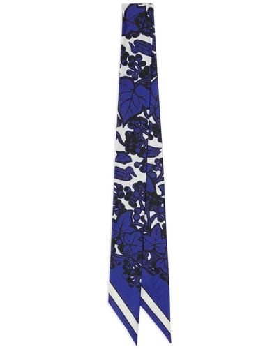 Burberry Ivy floral-print silk scarf - Blau