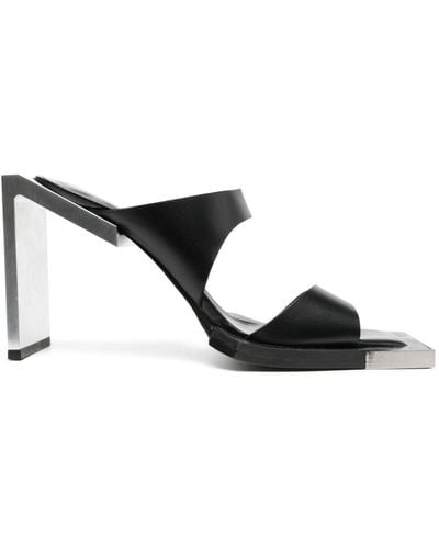 HELIOT EMIL 100mm Square-open Toe Leather Sandals - Black