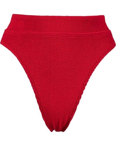 Bondeye Bound High-rise Crinkle Bikini Bottoms - Red