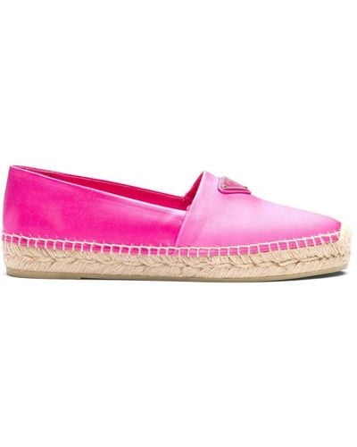 Prada Espadrilles Met Logoplakkaat - Roze