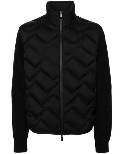 Moncler Padded-panel Knitted Jacket - Black