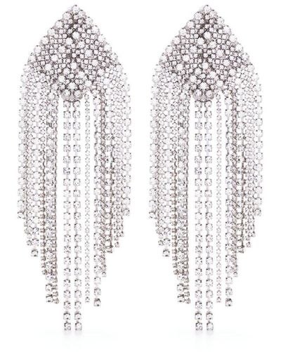 Alexandre Vauthier Crystal-embellished Drop Earrings - White