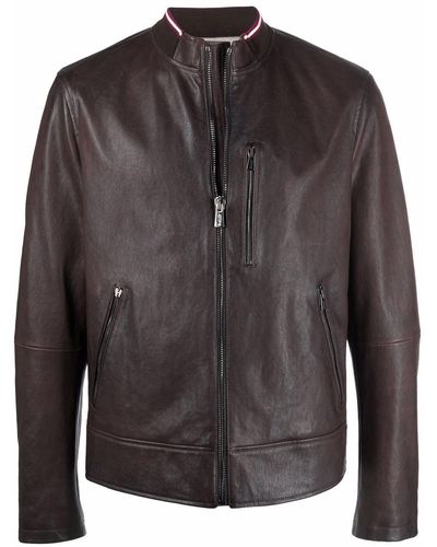Bally Zipped-up Leather Jacket - Brown