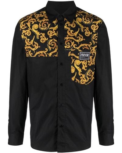 Versace Camisa con estampado barroco - Negro