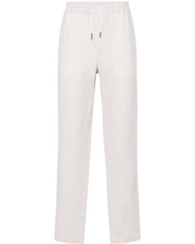Billionaire Linen Straight Trousers - White