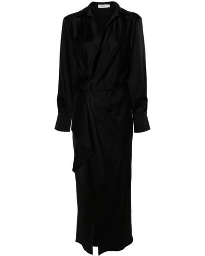 Jonathan Simkhai Wrap Shirt Maxi Dress - Zwart