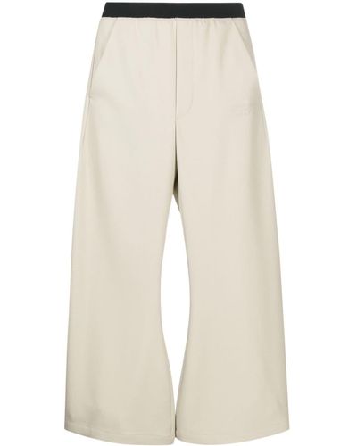 MM6 by Maison Martin Margiela Wide-leg Cropped Pants - Natural