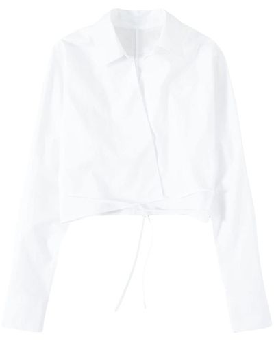 Closed Wrap Cotton Shirt - White