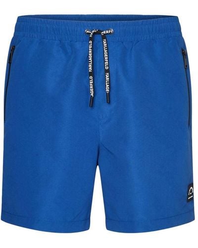 Karl Lagerfeld Logo-print Swim Shorts - Blue