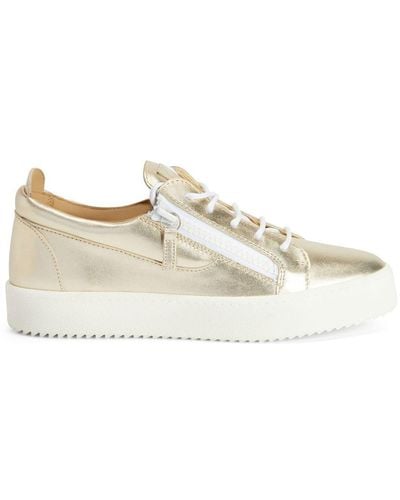 Giuseppe Zanotti Frankie Low-top Leather Trainers - Natural