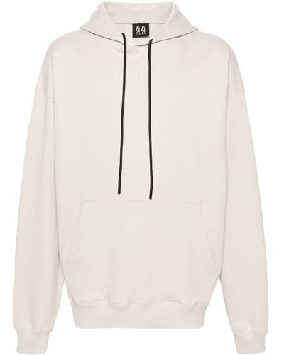 44 Label Group Logo-embroidered Cotton Hoodie - White