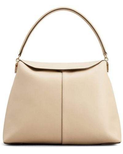 Tod's Small T Case Leather Shoulder Bag - Natural