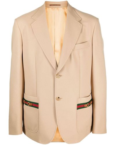 Gucci Notched-lapel Single-breasted Blazer - Natural