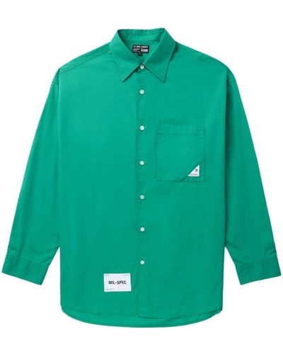 Izzue Logo-appliqué Cotton Shirt - Green
