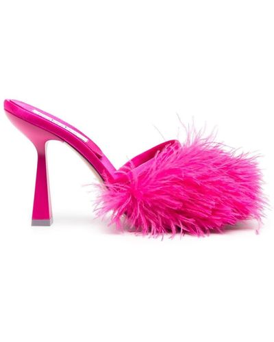 Sebastian Milano Sebastian 110mm Feather-trim Sandals - Pink