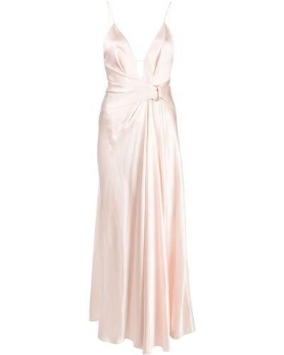 Acler Exton Sleeveless Satin Maxi Dress - Pink