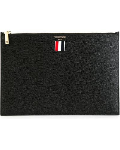 Thom Browne Small tablet clutch - Nero