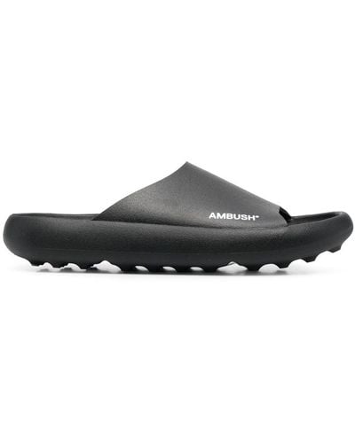 Ambush Logo-print Open-toe Slippers - Grey