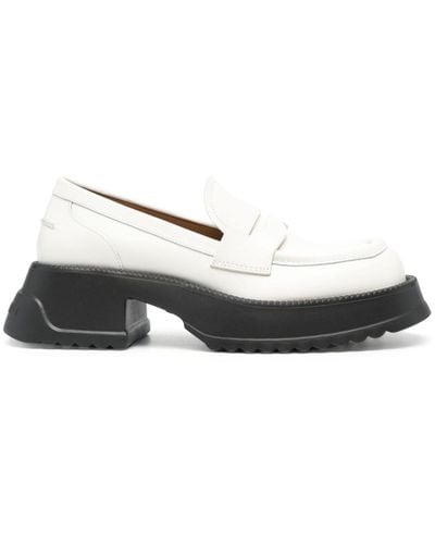 Marni Two-tone Leather Loafers - White