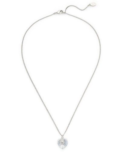 Jimmy Choo Heart Crystal Pendant Necklace - White