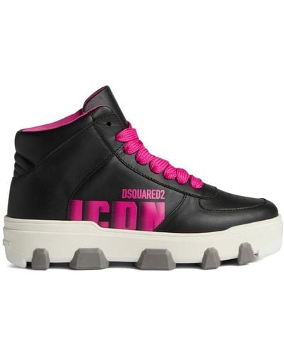 DSquared² Icon-motif Lace-up Trainers - Pink