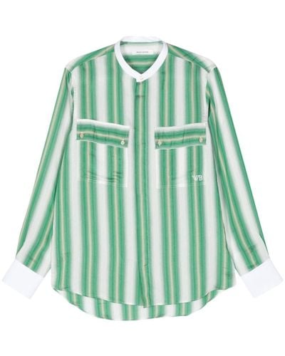 Wales Bonner Camisa Cadence a rayas - Verde