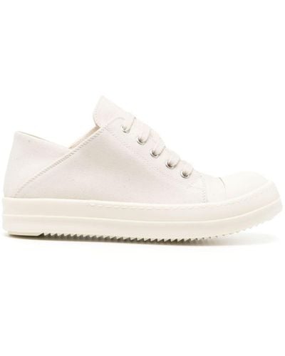 Rick Owens Lace-up Canvas Sneakers - White