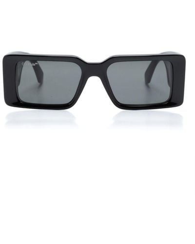 Off-White c/o Virgil Abloh Logo-engraved Rectangle-frame Sunglasses - Gray