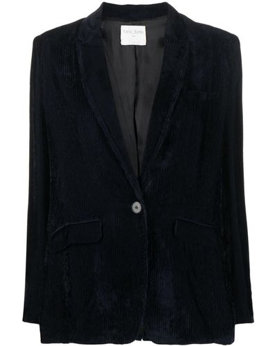 Forte Forte Blazer en velours côtelé à simple boutonnage - Noir