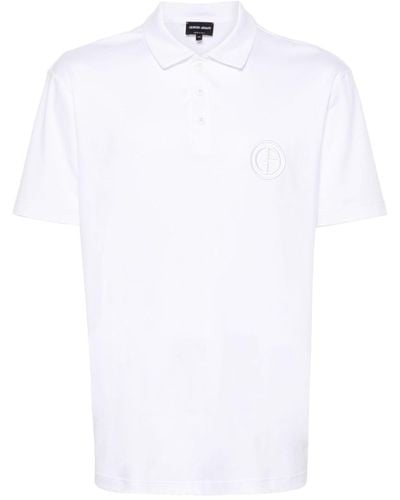 Giorgio Armani Polo con applicazione logo - Bianco